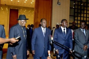 Alassane ouattara et Goodluck Jonathan à Lomé